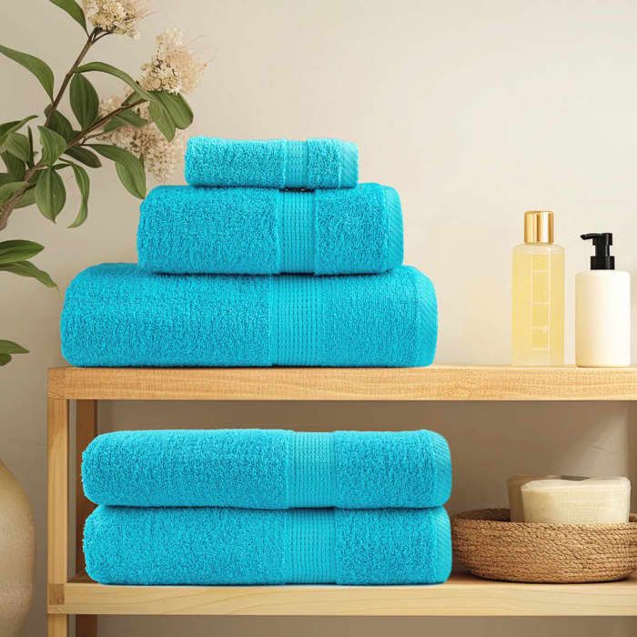 VidaXL Premium Washcloths SOLUND 4 Pieces Turquoise 30 X 30 Cm 600 G/m² 137444