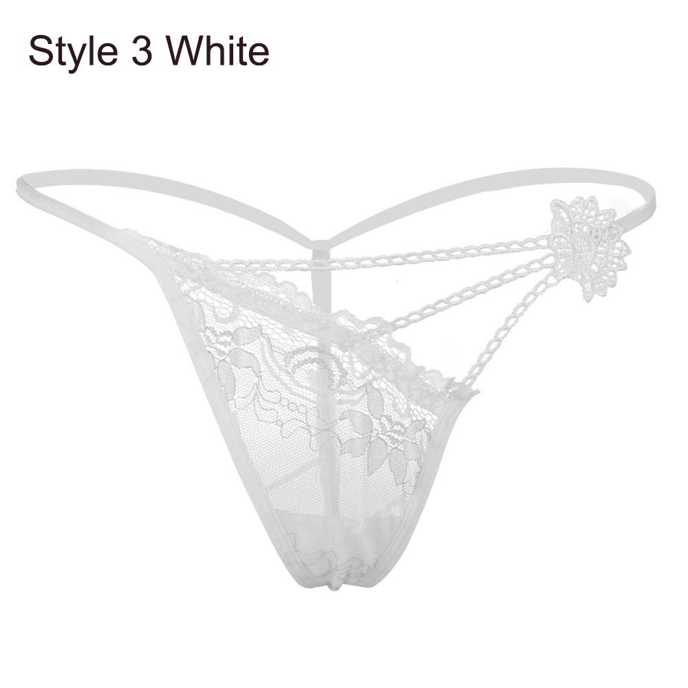 1PC Lady Erotic Lingerie Sexy Lace Flowers Panties Low Waist G-string Transparent T-back Briefs Women Charming Thongs Underwear