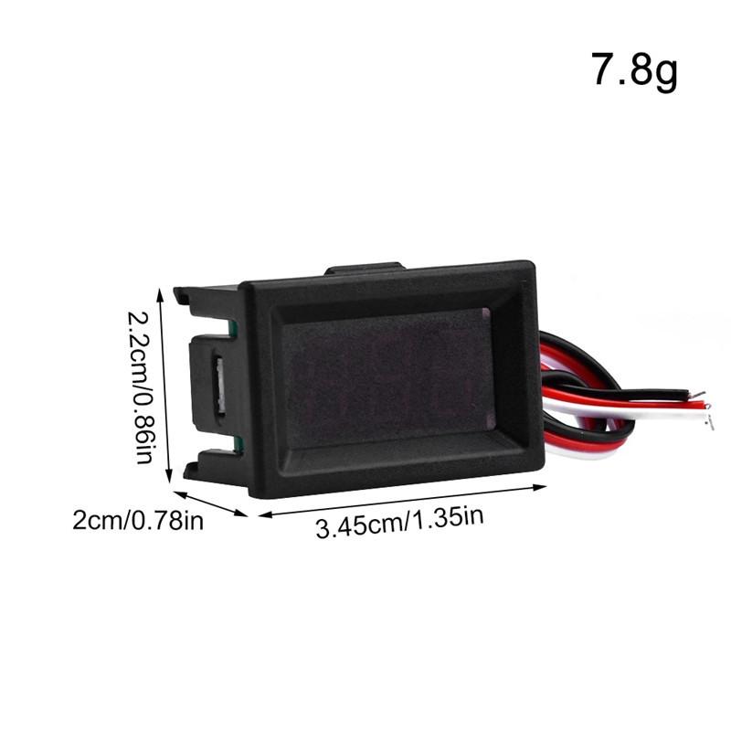 0.36 Inch, 3-wire with Housing, 3-wire Voltmeter 0V-100V DC Digital Display Meter, Digital Voltmeter