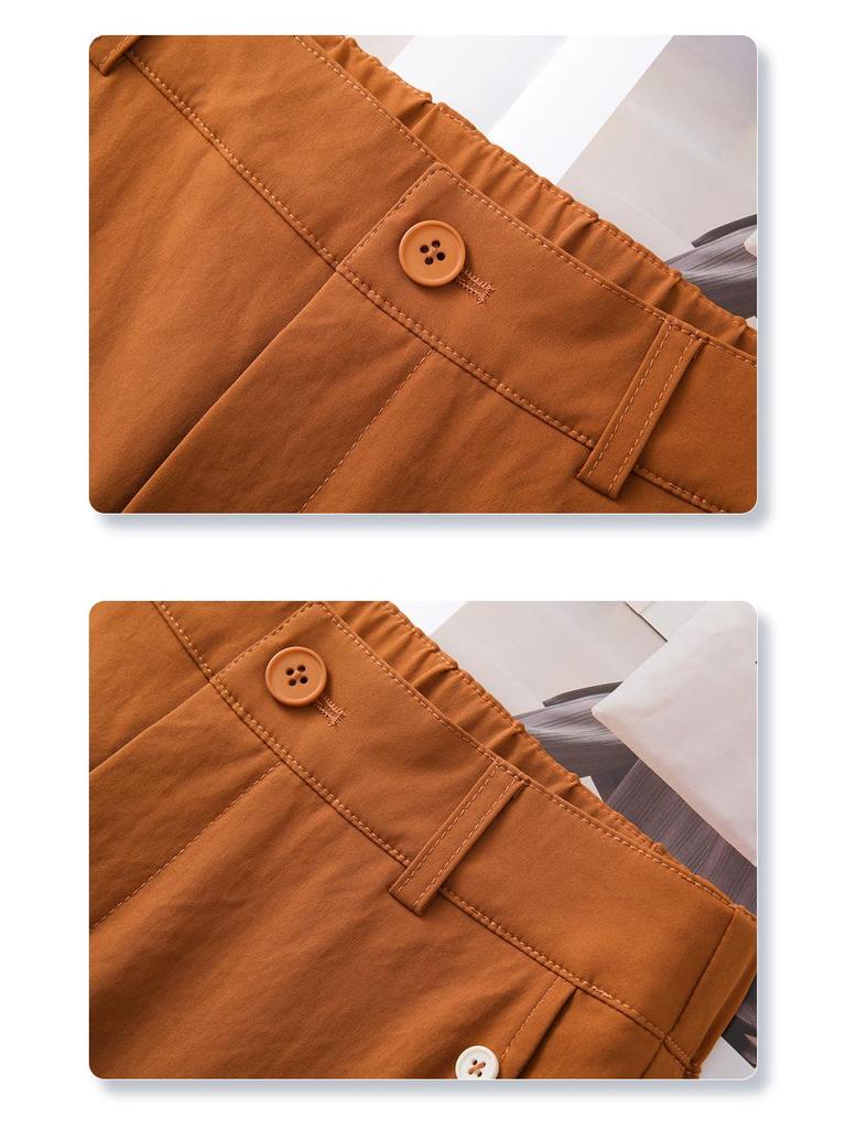 Women's Khaki High-End Drapey Casual Harem Pants - Summer 2025 Collection Thin Suit Carrot Style