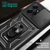 For Xiaomi Redmi Note 12 4G Kickstand Phone Case Slide Lens Protection PC+TPU Cover