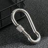 5pcs Stainless Steel Lock Ring M4-M12 Safety Snap Hook Carabiner Spring Snap Quick Link Outdoor Camping Gear Equipment.