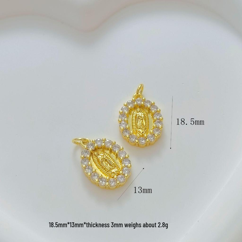 Hot New Gold-Plated Virgin Mary Pendant Necklace - Temperamental Sparkling Handmade Accessory