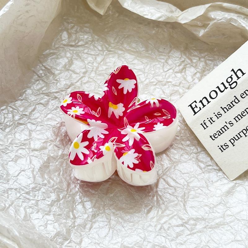 Romantic Frangipani Hair Clips with Printed Hairpins and Flower Hairpins for The Back of The Head