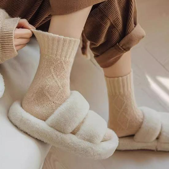 Winter Fleece Lined Crew Socks for Women Cozy Soft Warm Thick Floor Socks Thermal Boot Socks for Cold Weather