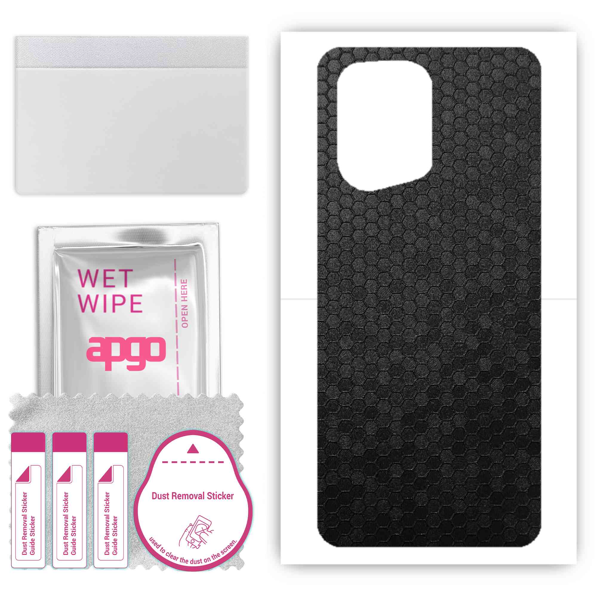 

apgo Protective Skin Sticker for the back compatible with Oppo Find X5 Pro, Wrap Film, Foil, Vinyl - Pattern Black Honeycomb