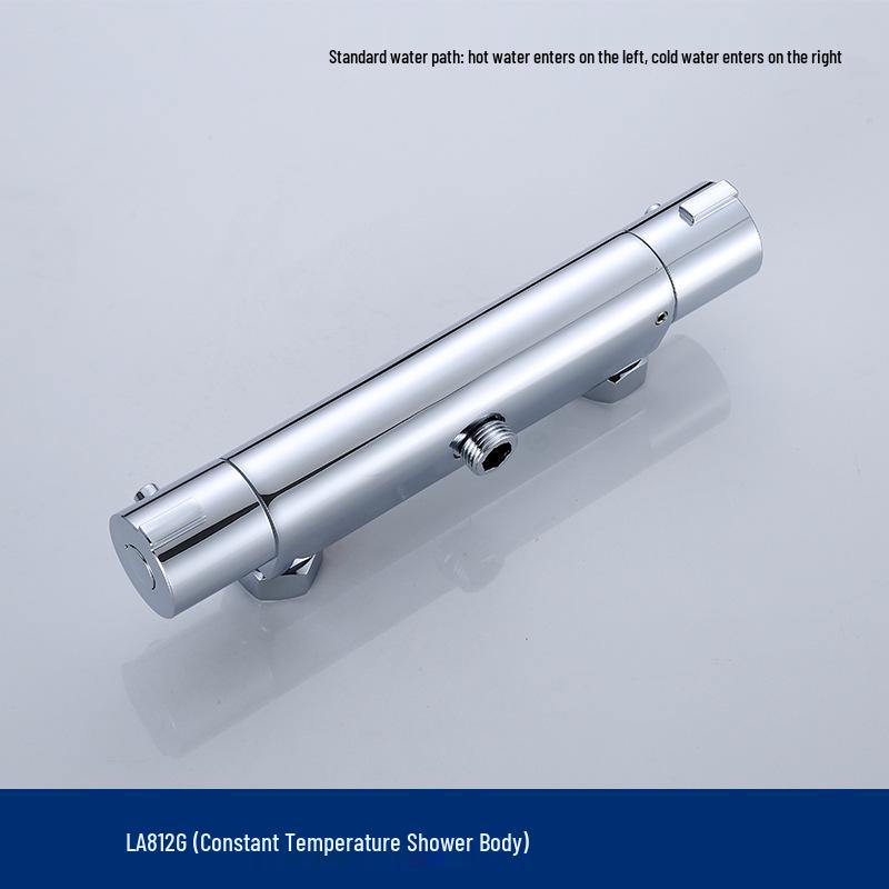 Vollkupfer Wandmontiertes Thermostatisches Duschset mit Wannenmischer & Temperaturregulierungsarmatur