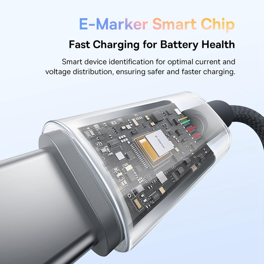 BASEUS Discolor Series 1m Fast Charging Cable USB-C to USB-C 100W Nylon Braided Data Cord