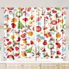 2pcs- Cute mini Christmas polyester material curtains, 42*84 roller bag curtains, bedroom, family room, home room, party decoration