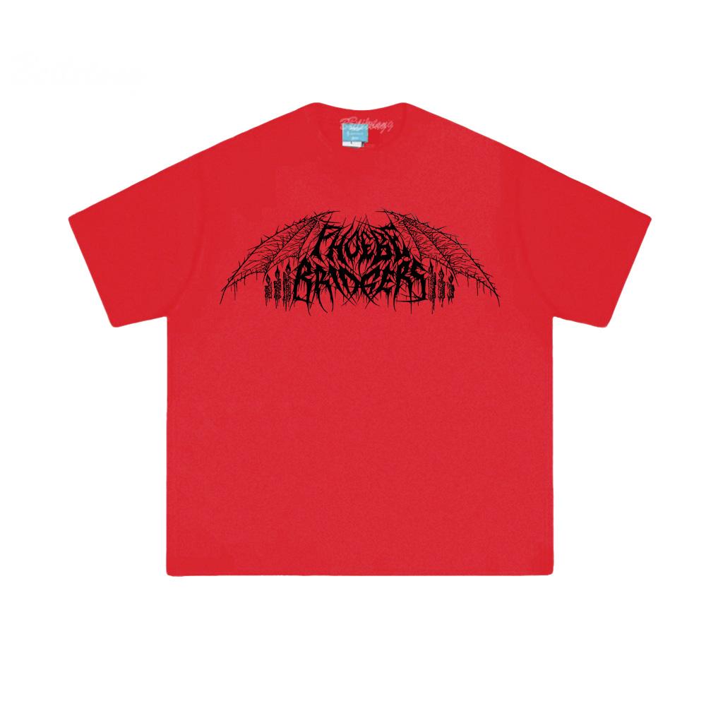 

Металлическое лого Черная футболка 2025 Новая футболка Фиби Бриджерс Летние высококачественные топы с графическим принтом 100% хлопок Модные топы с круглым вырезом XXL красный