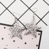 Iridescent Five-Pointed Star Dangle Earrings - Versatile, Fashionable, Long Style for Women