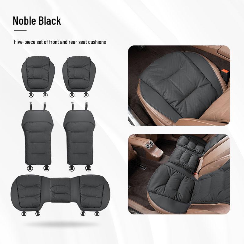 Luxurious Nappa Leather Car Seat Cushions - Thick, Non-Slip, Full Set for Five-Seater Cars