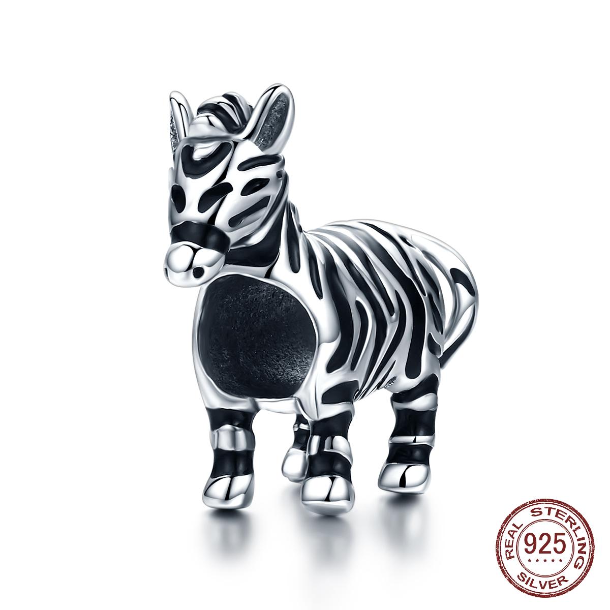 

925 стерлингового серебра ретро зебра амулеты для оригинального браслета и браслета ювелирных изделий DIY браслет