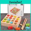 Kids Wooden Fishing Game With Magnetic Fish And Number Plates For Educational Fun