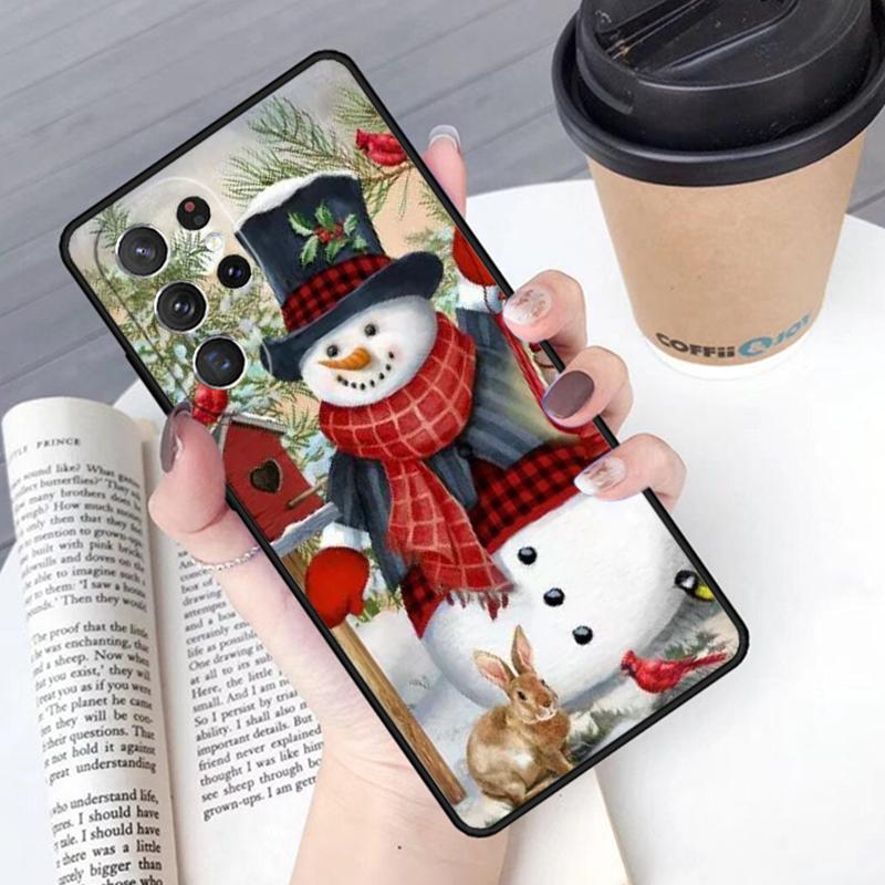 Christmas Snowman Penguin Santa Reindeer Phone Case Cover For Samsung Galaxy S24 S25 Ultra S21 S22 S10E Note 10 Plus 20 FE S23