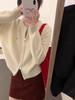 New Autumn European Style Women's 100% Pure Wool Zipper Cardigan - Retro Short Knit Sweater Coat