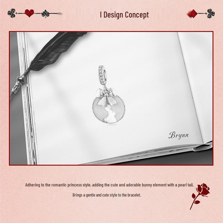 Silver Ziyun Cute Rabbit 925 Sterling Silver Pendant with European and American Style Pearl Jewelry SCC1439