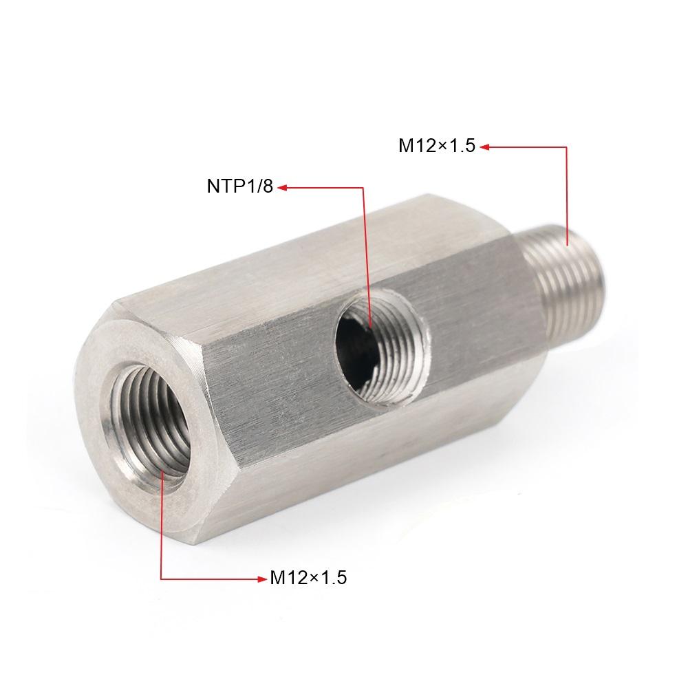 Side Holes Oil Pressure Sensor Connector 1/8 NPT Female To 1/4NPT 1/8NPT 1/8BSPT M10 M12 M14*1.5 Feed Line Gauge Tee Adapter