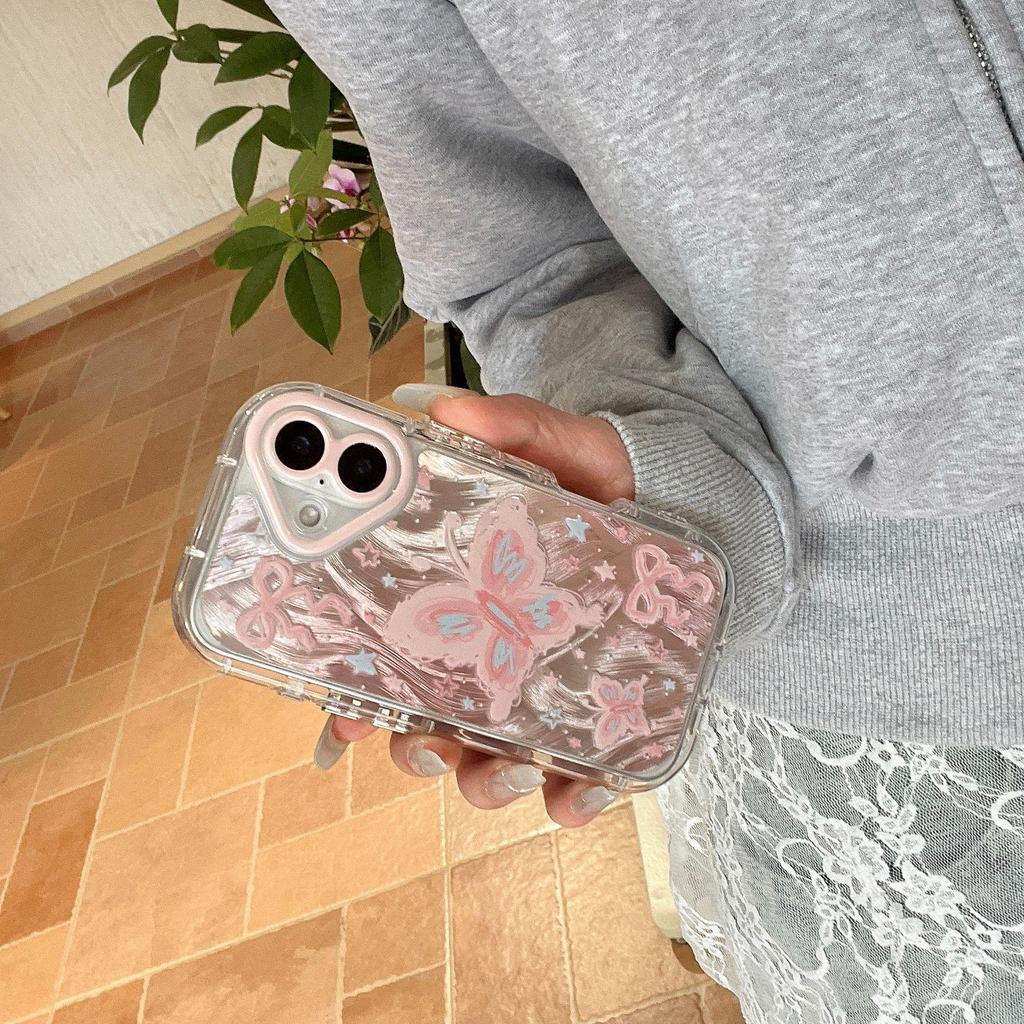 Pink Butterfly iPhone Case: Anti-Fall, Drop-Resistant, Protective Cover for iPhone 13, 15 Pro Max, 16, 17 Pro.