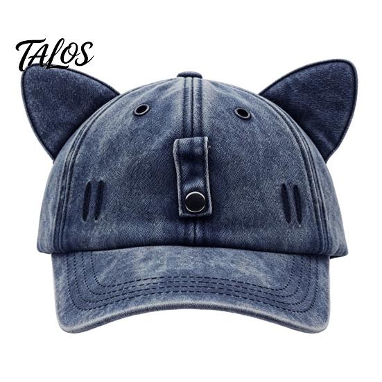 Cat Ear Trucker Hat Hat, Baseball Cap with Detachable Sunglasses, Funny Aviator Style Adjustable Pilot for Outdoor Travel UV Protection Sun Sunglasses