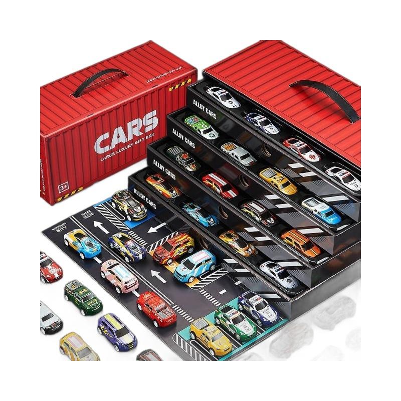48 Stück! Legierung Mini-Auto Spielzeugset (einschließlich Dual-Track-Karte) Jungen und Mädchen Kindertag Geburtstagsgeschenke