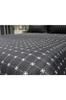 Star Double Quilted Bedspread Black