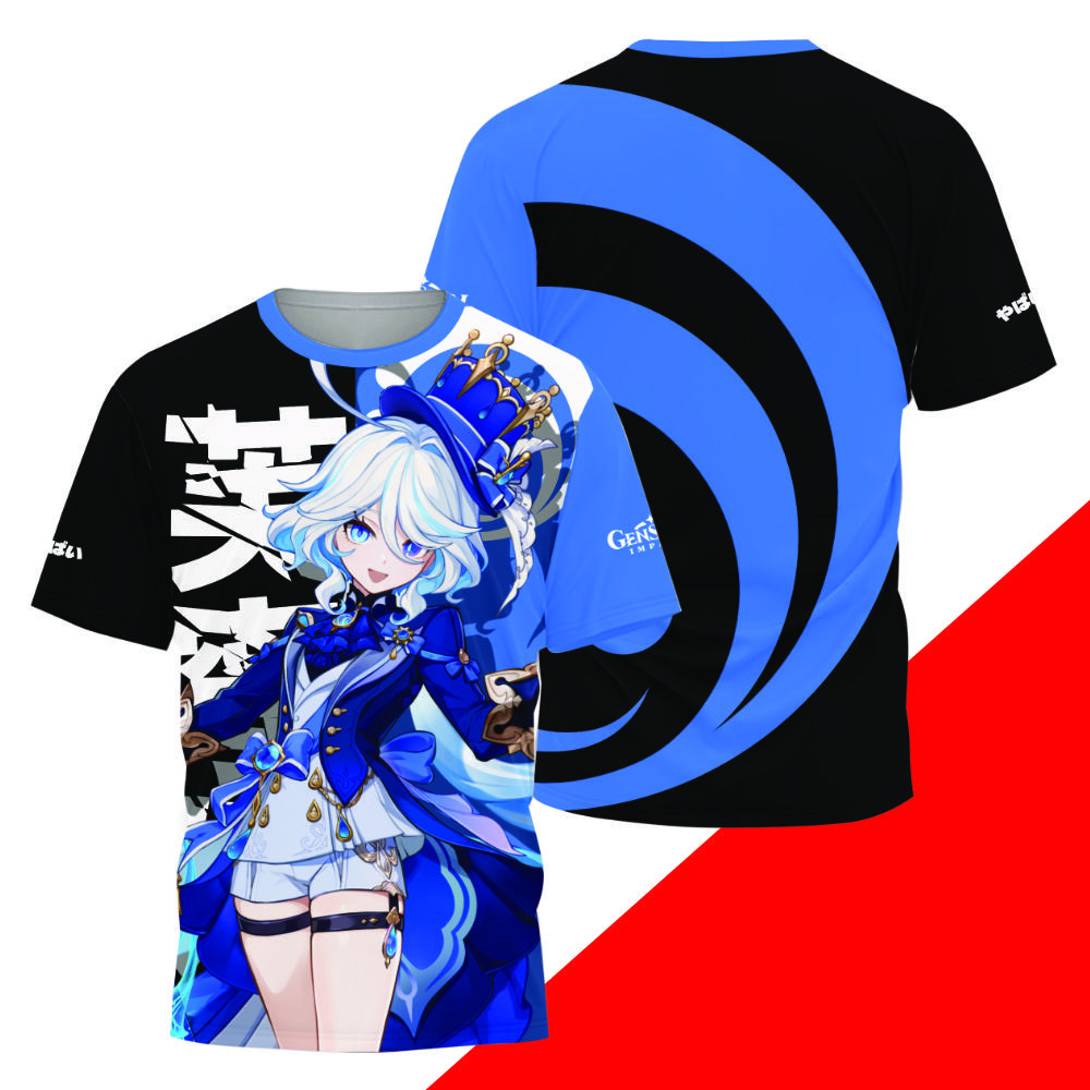 Spiel Genshin Impact Alle Rollen Cosplay T-Shirt 3D Raiden Shogun Druck Anime T-Shirts Sommer Herren Damen Harajuku Lässig Street Y2k Oberteile