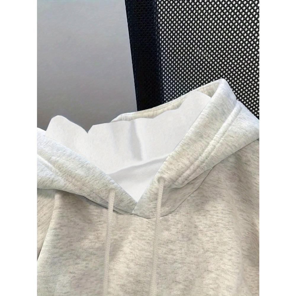 Women's Casual Long Sleeve Hoodie with Letter and Floral Pattern Back Print Kangaroo Pocket Comfortable and Stylish Classic
