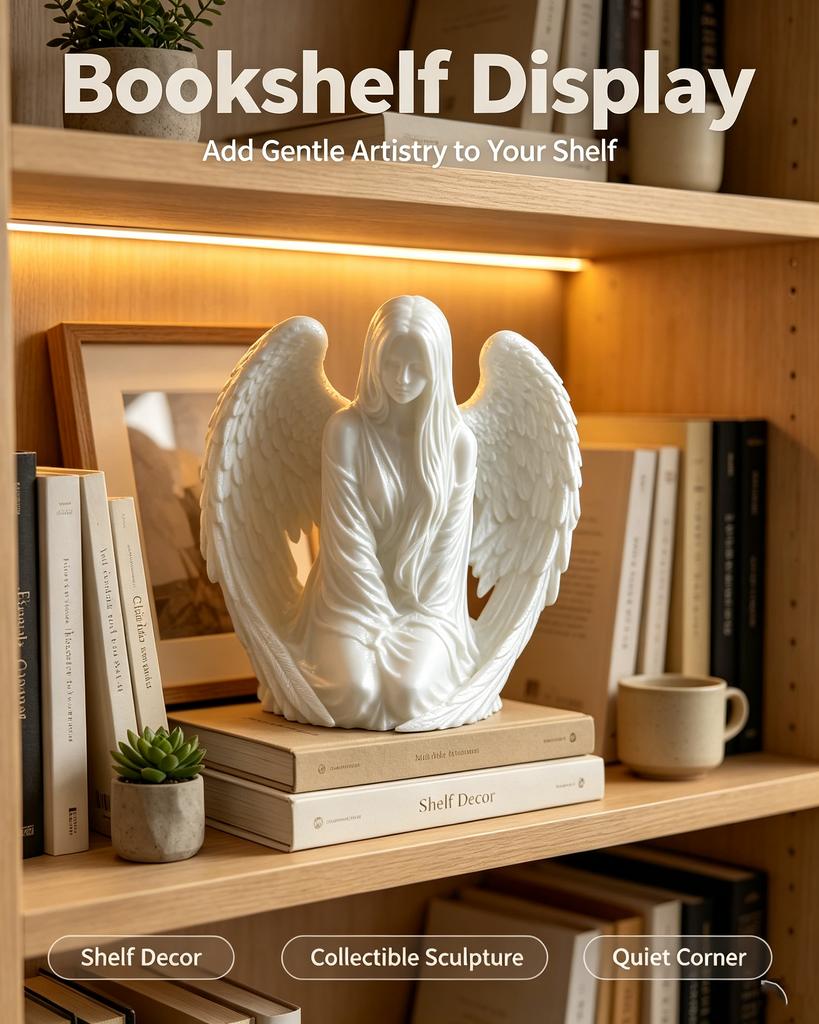 3D printed elegant and beautiful lady's wing decoration sculpture, modern and simple sculpture suitable for bedrooms