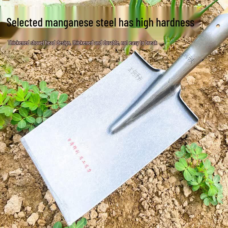 Heavy-Duty Flat Head Steel Shovel with Wood Handle