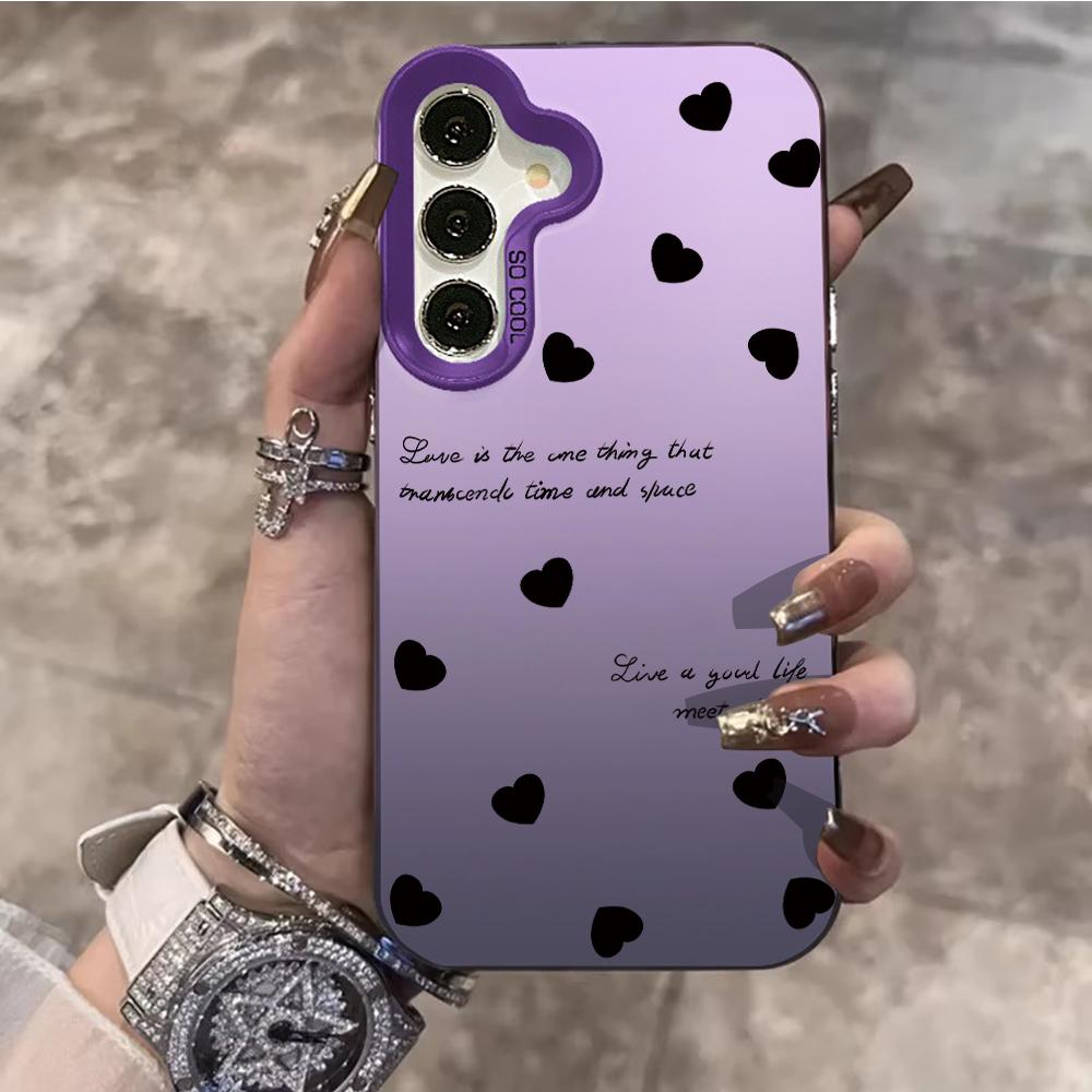 Cute Cartoon Love Heart Phone Case For Samsung Galaxy S26 S25 S22 S24 S23 Ultra Plus FE A56 A55 A54 A36 A35 A34 5G Hard PC Cover