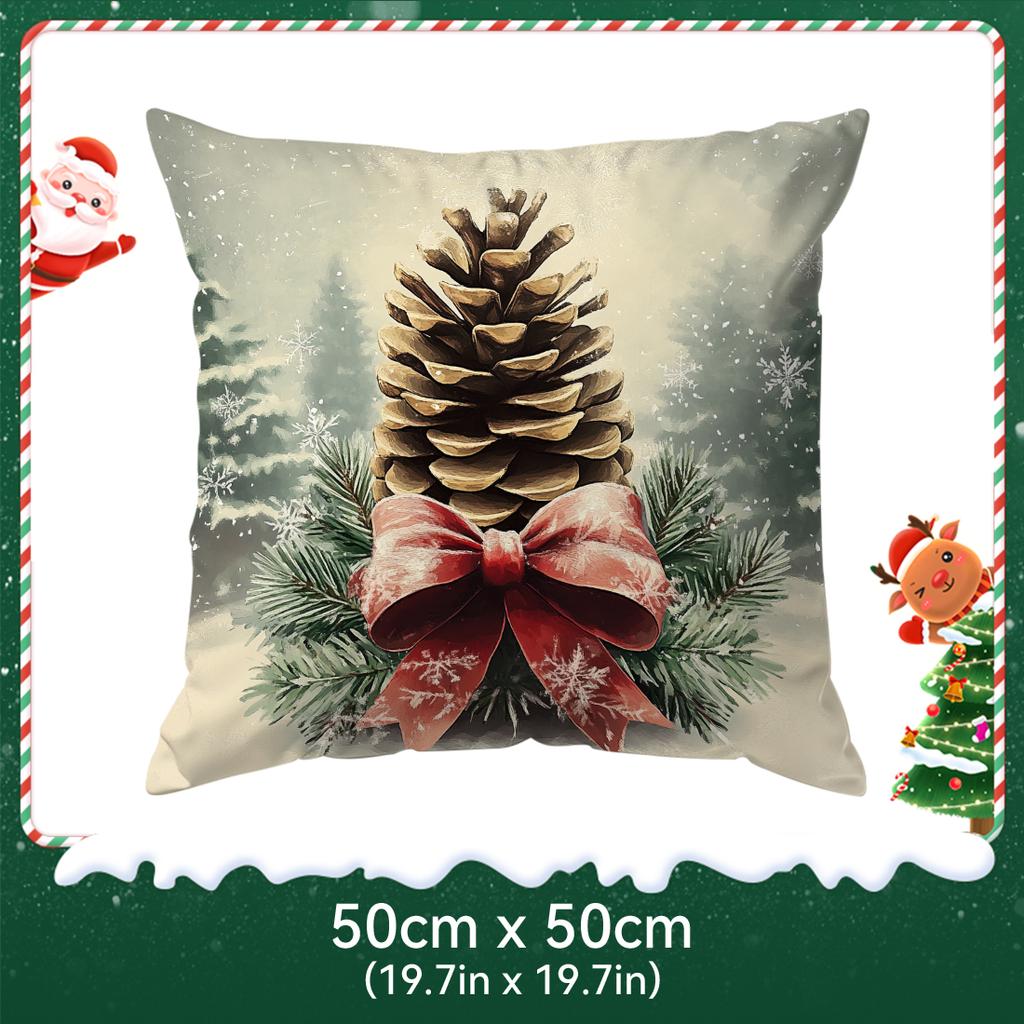 Christmas Pinecone Pillowcase Bedroom Sofa Cushion Cover 100% Polyester Living Room Soft Cushion Pillowcase Home Decor