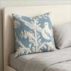 Double Sided Blue Toile De Jouy Bird Throw Pillow Cover Vintage Floral Botanical Print Decorative Cushion Cover For Home Decor