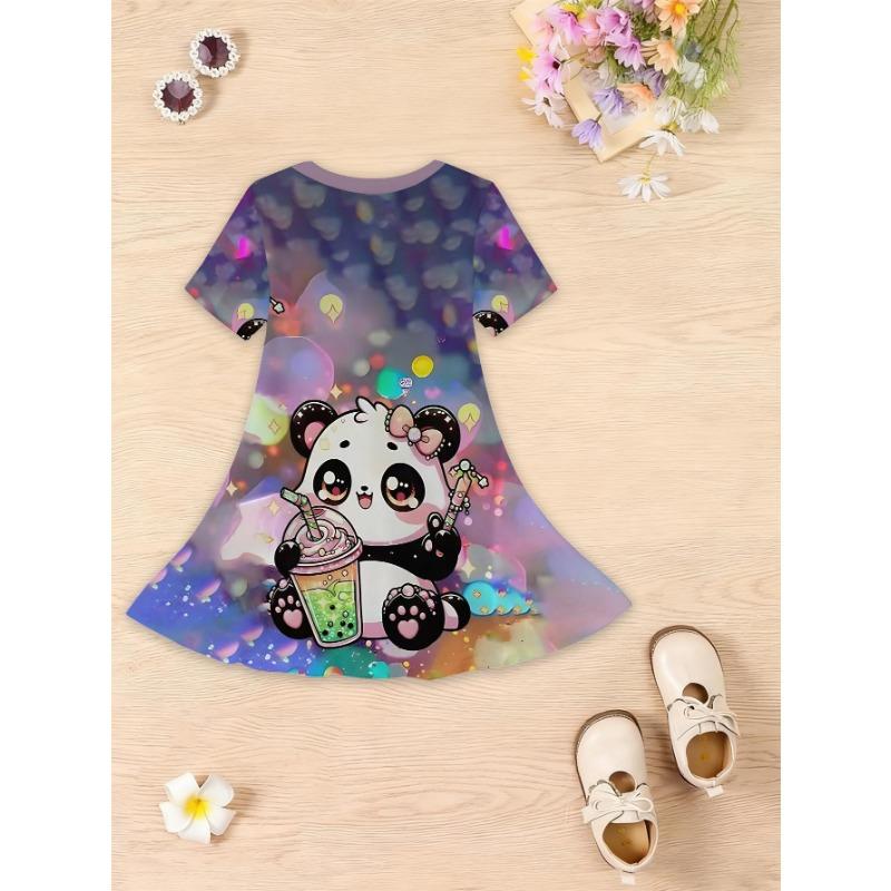 Girls' Dress, Suitable for Parties and Casual Attire, Sweet Princess Dress, Lightweight Spring and Summer Outfit, Easy to Handwash,
