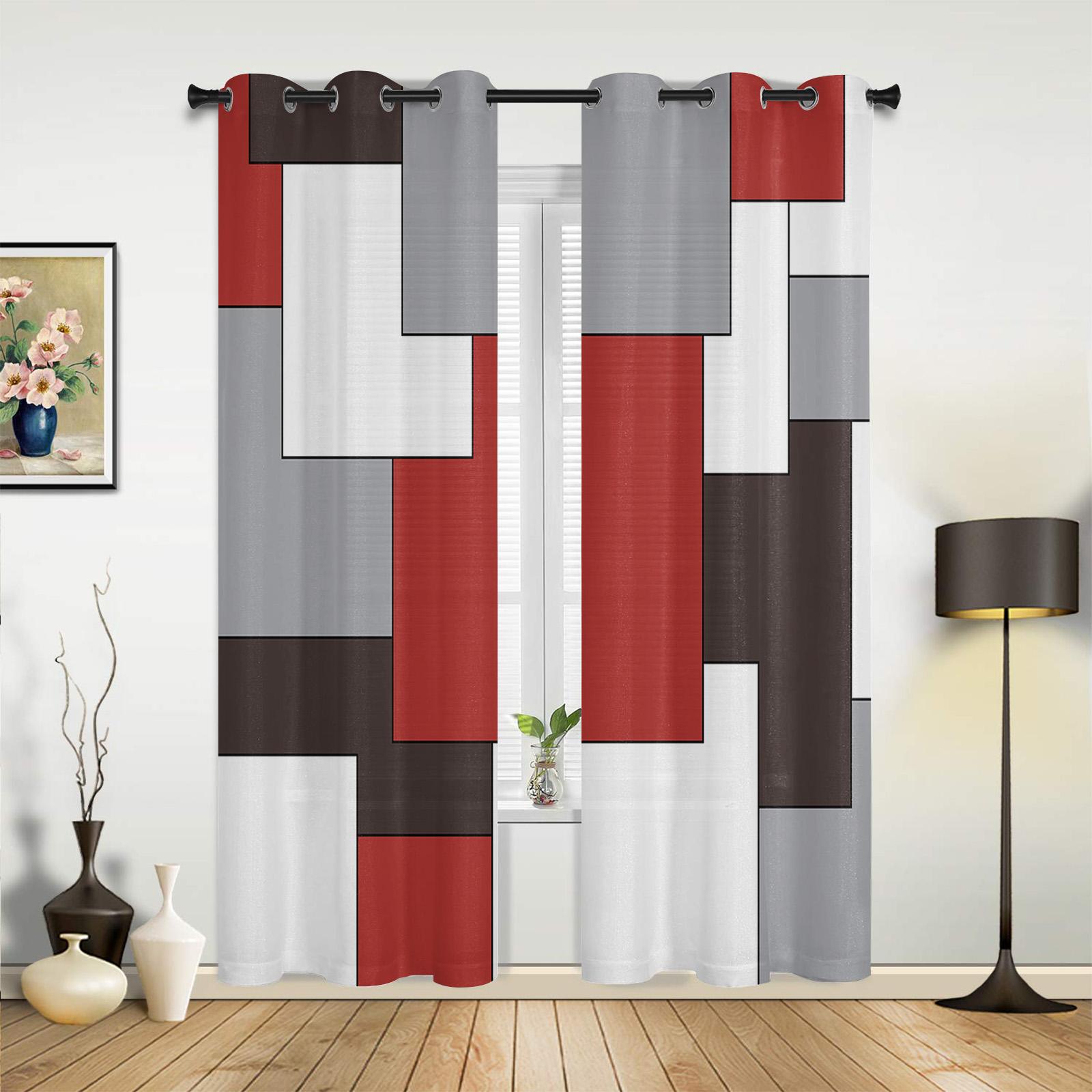 Середина века абстрактные геометрические классические шторы на окна Гостиная Спальня — фото 3