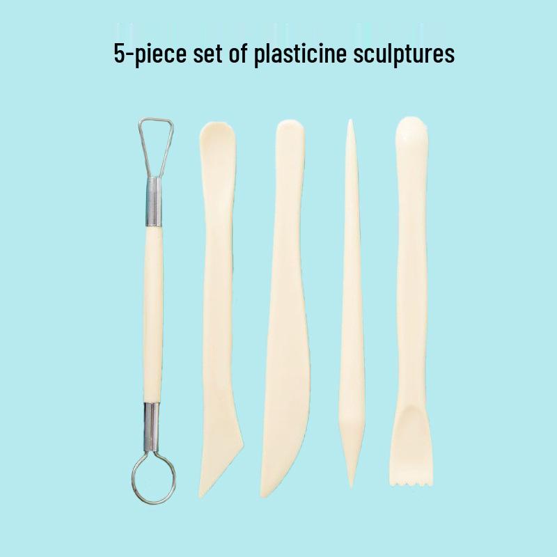 7-Piece Yellow Clay Sculpture Tool Set: Lightweight Pottery and Trimming Knives