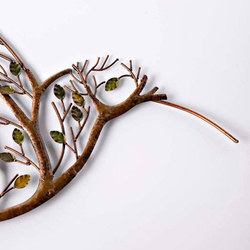 New Hummingbird with Branches Metal Wall Art Decoration Living Room Decoration