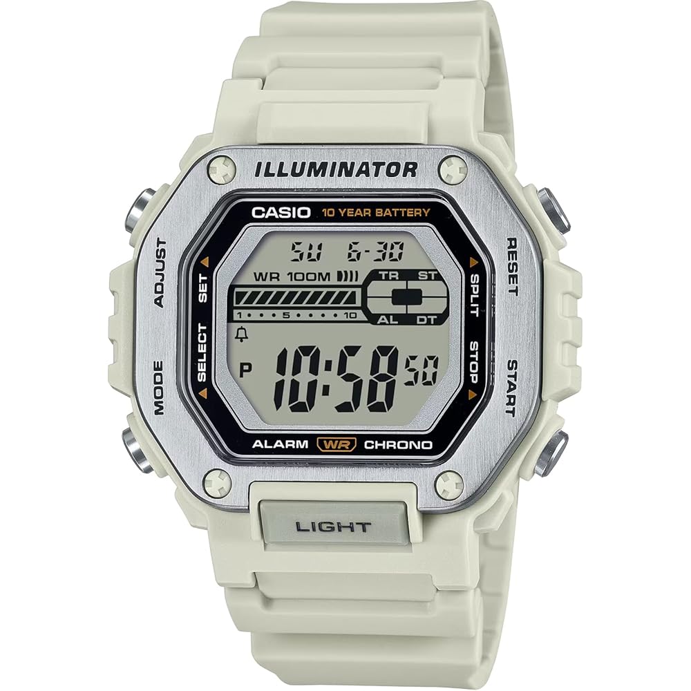 Casio Standard Digital Metal Face Men s Watch MWD-110H-8AV Light Beige Imported Model