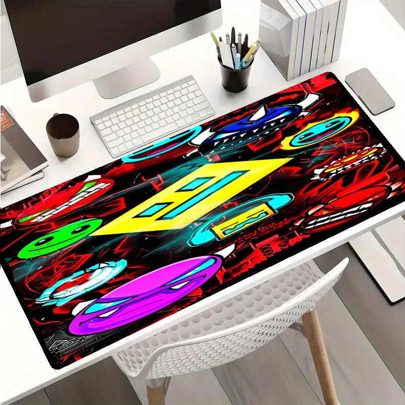 Geometry Dash Mouse Pad - Non-Slip Rubber Base, Smooth Surface for Work,Gaming,Office,And Home Use, Desk Mouse Pad