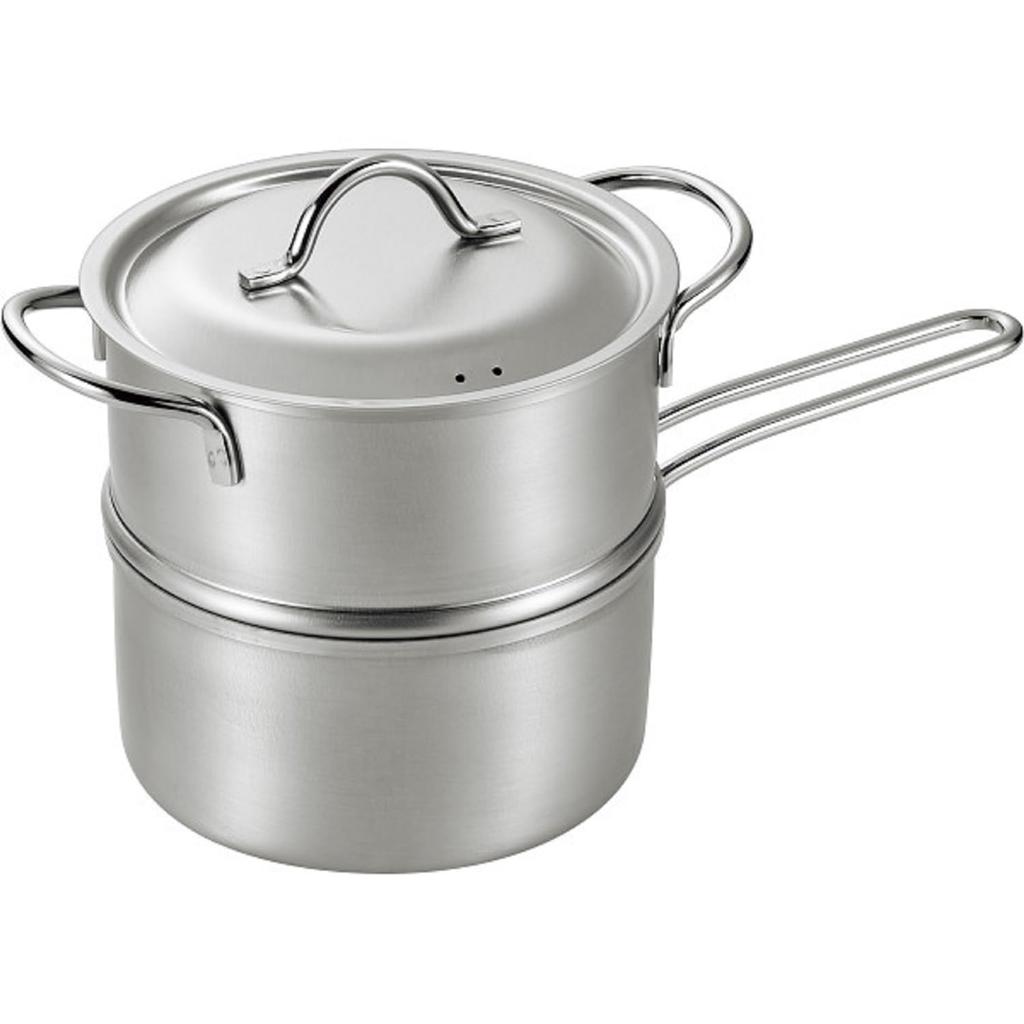 Mini napařovač z nerezové oceli Yokoyama 14 cm, 2patrový, Tsubameju