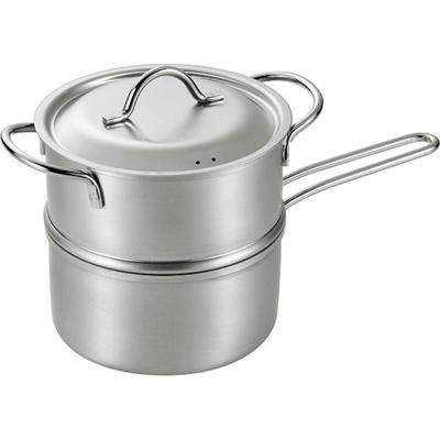 Mini aparat de gătit la abur din oțel inoxidabil, tehnica Yokoyama, 14 cm, Tsubameju's cu 2 niveluri