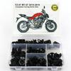 For Yamaha MT07 MT-07 FZ07 2014-2024 Komplett Full Kåpebolter Sett Stål Sidekåpebolter Skruer Hurtigmuttere Kåpeklemmer