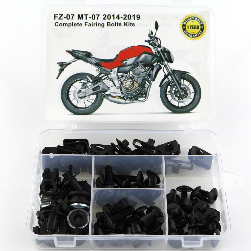 For Yamaha MT07 MT-07 FZ07 2014-2024 Complete Full Fairing Bolts Kit Steel Side Covering Bolts Screws Speed Nuts Fairing Clips