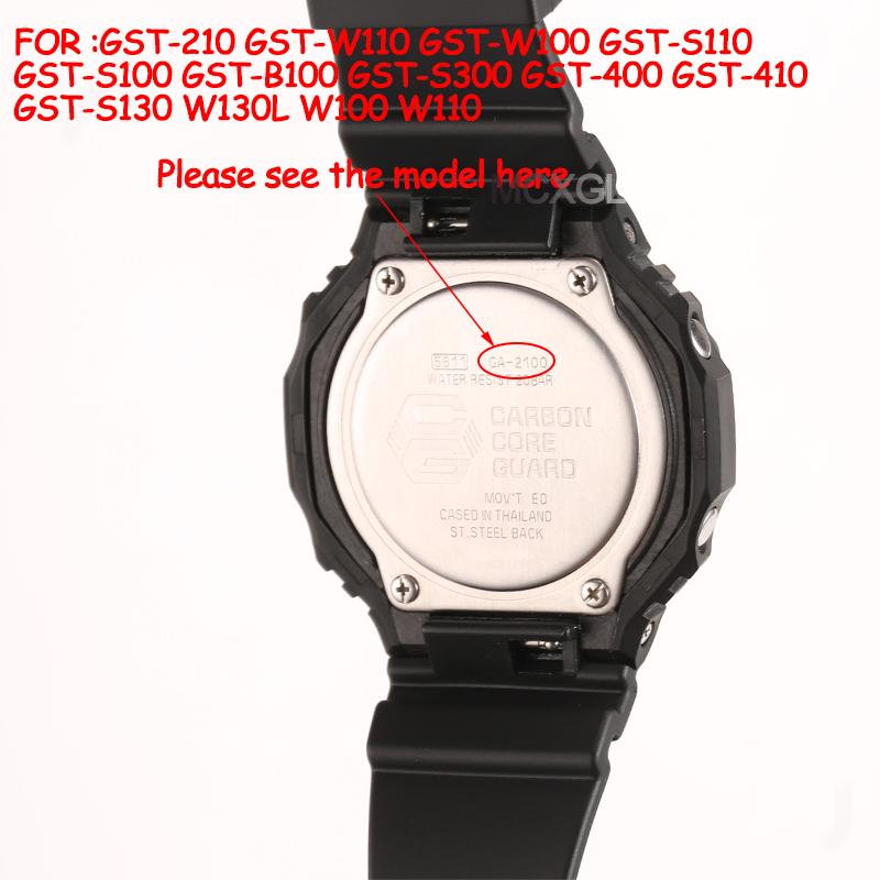 Silicone Rubber Watchband For Casio G-SHOCK GST Series GST-W300 210 400G S130 S110 S330 B100 Watch Band Sports Strap Bracelet