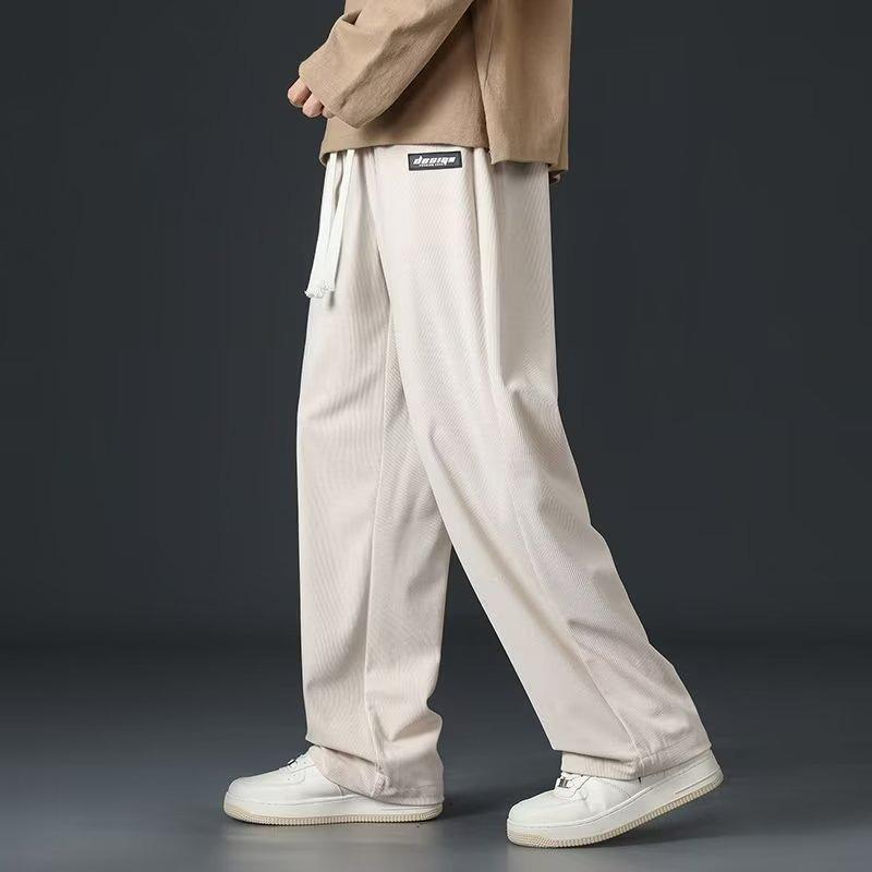 Corduroy Pants Men's Spring and Autumn Loose Straight Wide-leg Sweatpants Men's Trendy Autumn Sports Casual Trousers