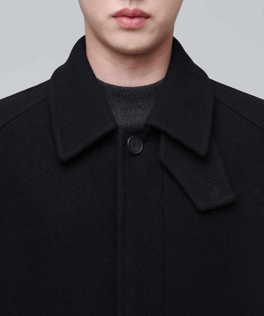 Musinsa Standard Cashmere Blend Oversized Balmacaan Coat [Black]