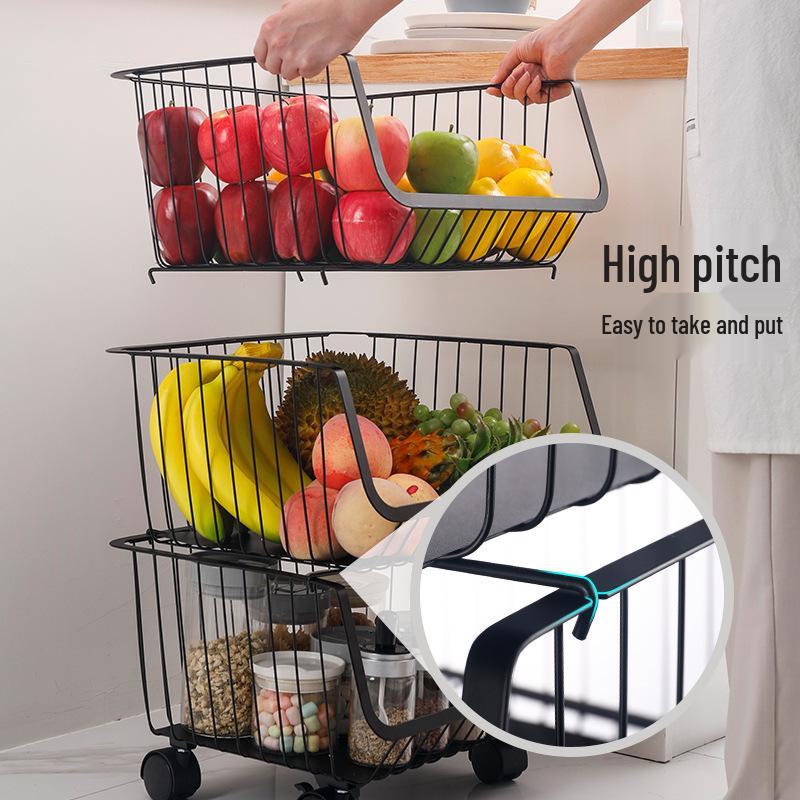 Multi-Layer Kitchen Vegetable & Fruit Storage Trolley