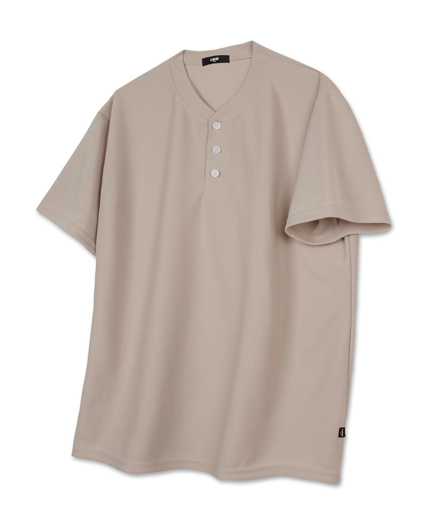 UMM Henley Neck Button Basic Short Sleeve T-Shirt 3 Colors