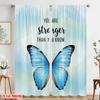 2pcs 2D Flat Printing Party Window Curtains Butterfly Strength Polyester Without Electricity Birthday Party Use for Gold Wall
