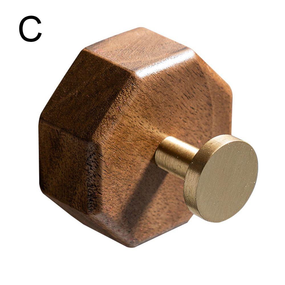 

Organizer Wall-mounted Solid Wood Nordic Clothes Bag Hat Hanger Shower Hook Robe Hook Wall Hanger C